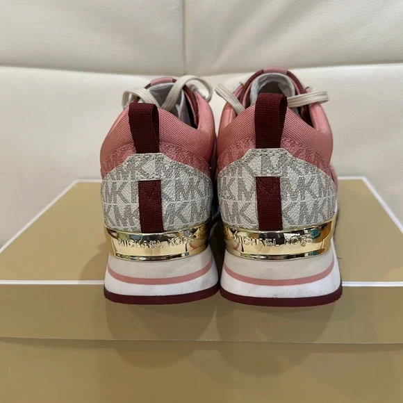 NIB MICHAEL KORS PINK WOMENS Dash Logo and Mesh Trainer SIZES 8.5, CINNAMON - Picture 4 of 14